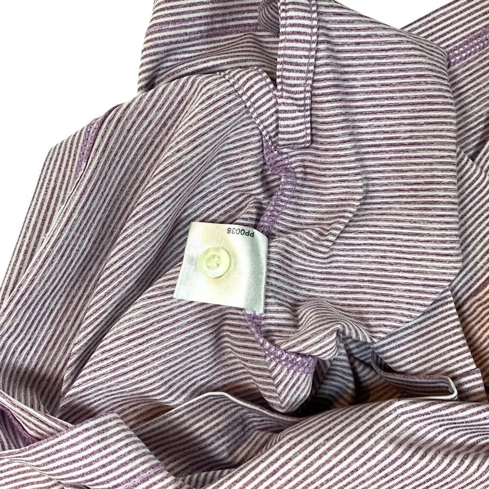 Rhoback The Whaler Performance Polo Purple Heather Stripe Men's L Long Sleeve - Picture 7 of 11